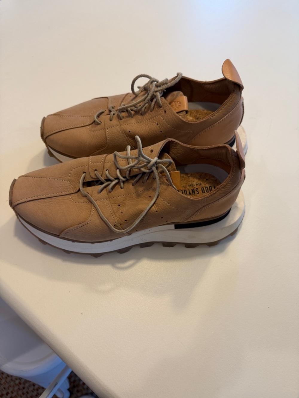 Todd Snyder Tuscan Court Men's Casual Leather Sneakers - Tan Sz 9.5.  Tub8